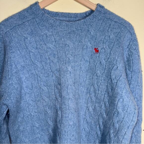 VNTG ABERCROMBIE 90s cashmere wool blend ribbed crewneck  Sweater XL - Picture 4 of 6